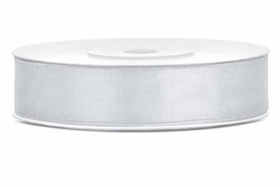 Saténová stuha jednolící 1,2 cm stříbrná